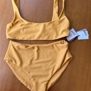 NWT JADE Swimwear Set in Mustard Yellow